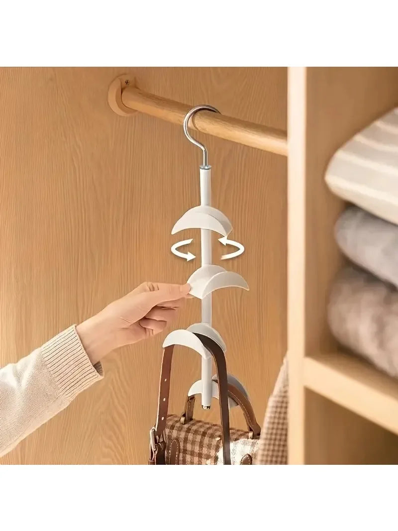 360 Degree Arched Hanger Hook Durable Bag Rack Holder Home Storage Closet Hat Silk Scarf Shawls Purse Handbag Wall Shelf