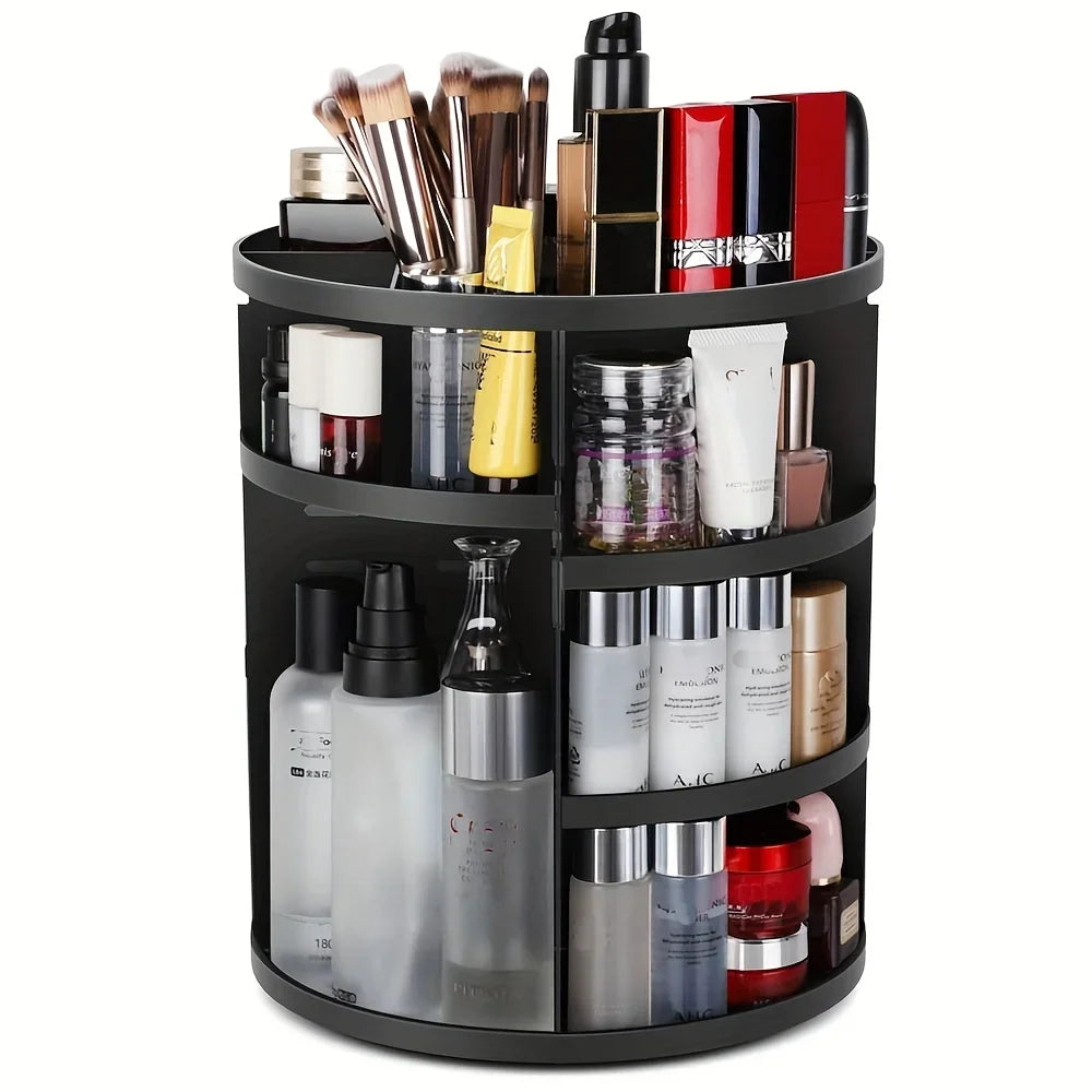 Clear 360° Rotating Makeup Organizer Countertop Spinning Cosmetic Holder Shelf Bathroom Storage Organizer