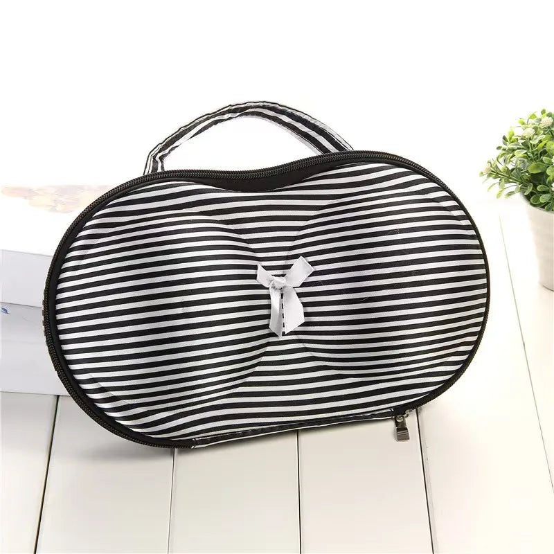Hard Shell Bra Storage Box Portable Travel Lingerie Organizer Anti-deformation Underwear Bag with Zipper and Handle