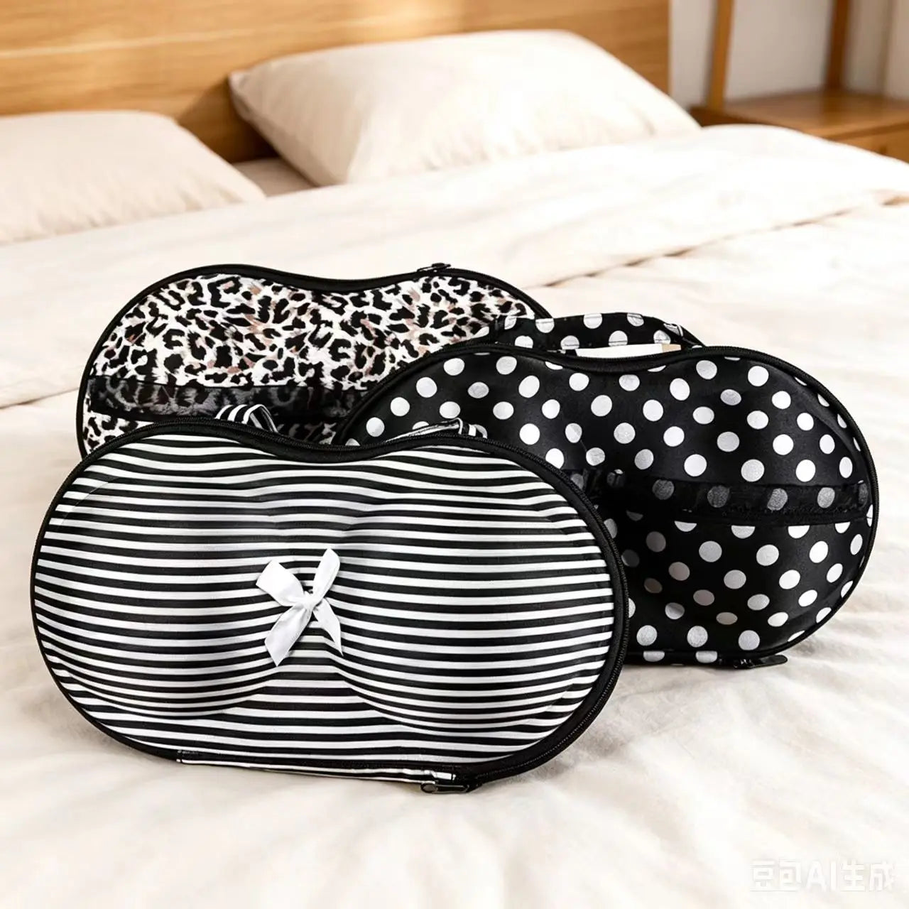 Hard Shell Bra Storage Box Portable Travel Lingerie Organizer Anti-deformation Underwear Bag with Zipper and Handle