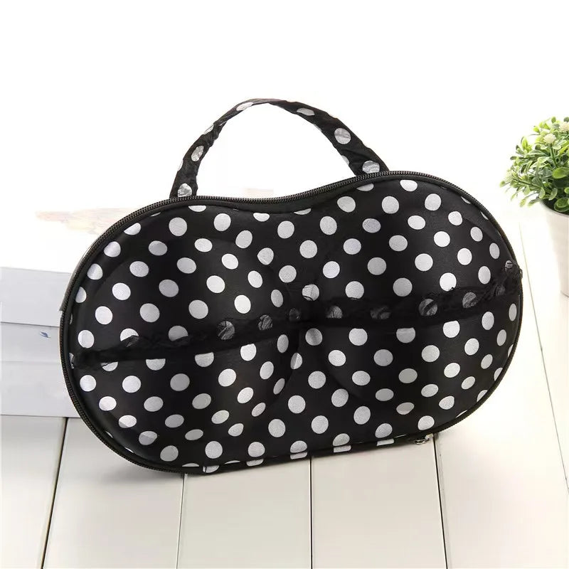 Hard Shell Bra Storage Box Portable Travel Lingerie Organizer Anti-deformation Underwear Bag with Zipper and Handle