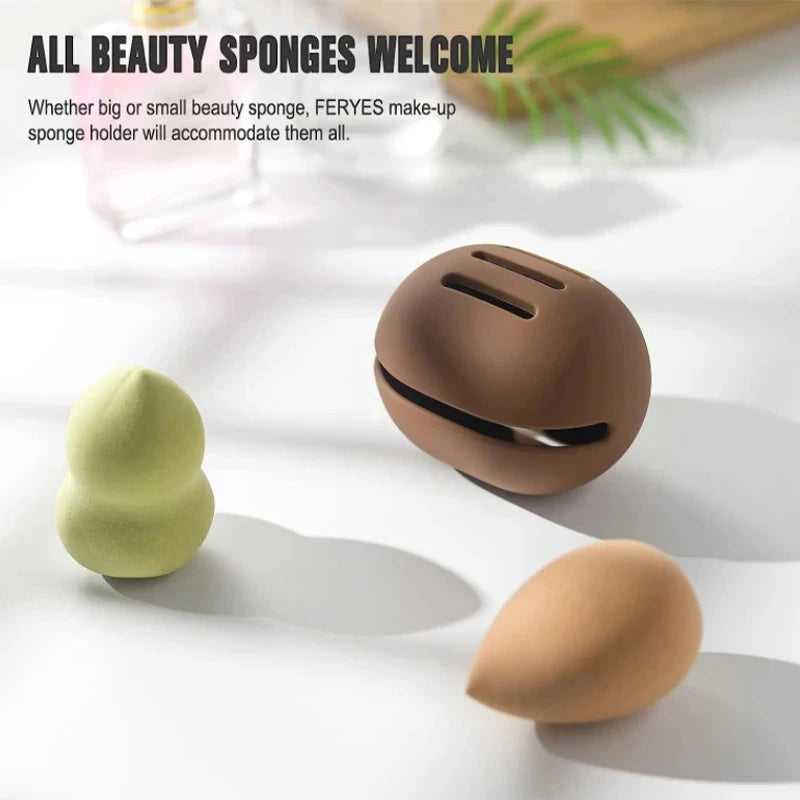 1Pcs Makeup Sponge Holder Eco-Friendly Silicone Multi-hole  Storage Case Travel Protable Cosmetic Puff Holder Box