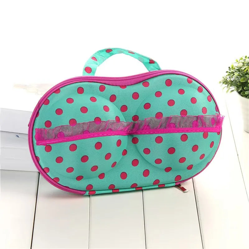 Hard Shell Bra Storage Box Portable Travel Lingerie Organizer Anti-deformation Underwear Bag with Zipper and Handle