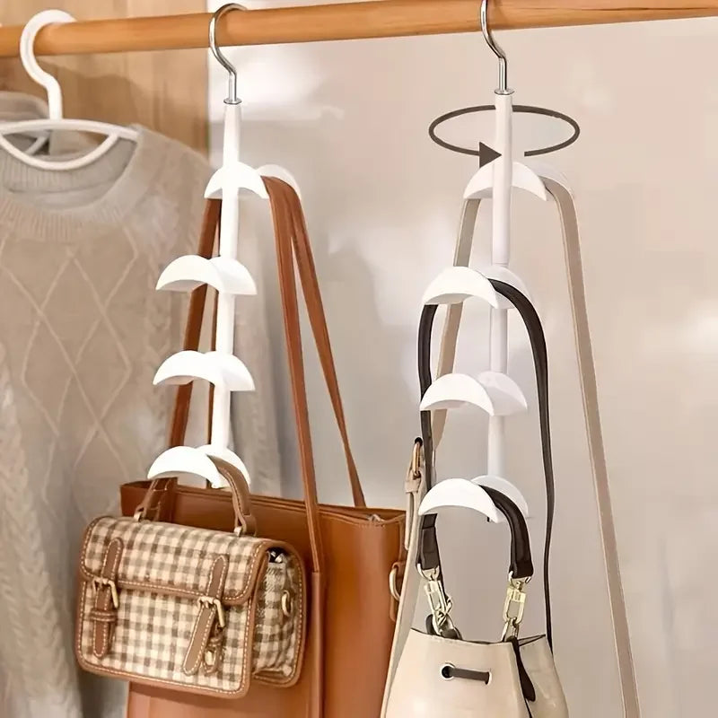 360 Degree Arched Hanger Hook Durable Bag Rack Holder Home Storage Closet Hat Silk Scarf Shawls Purse Handbag Wall Shelf
