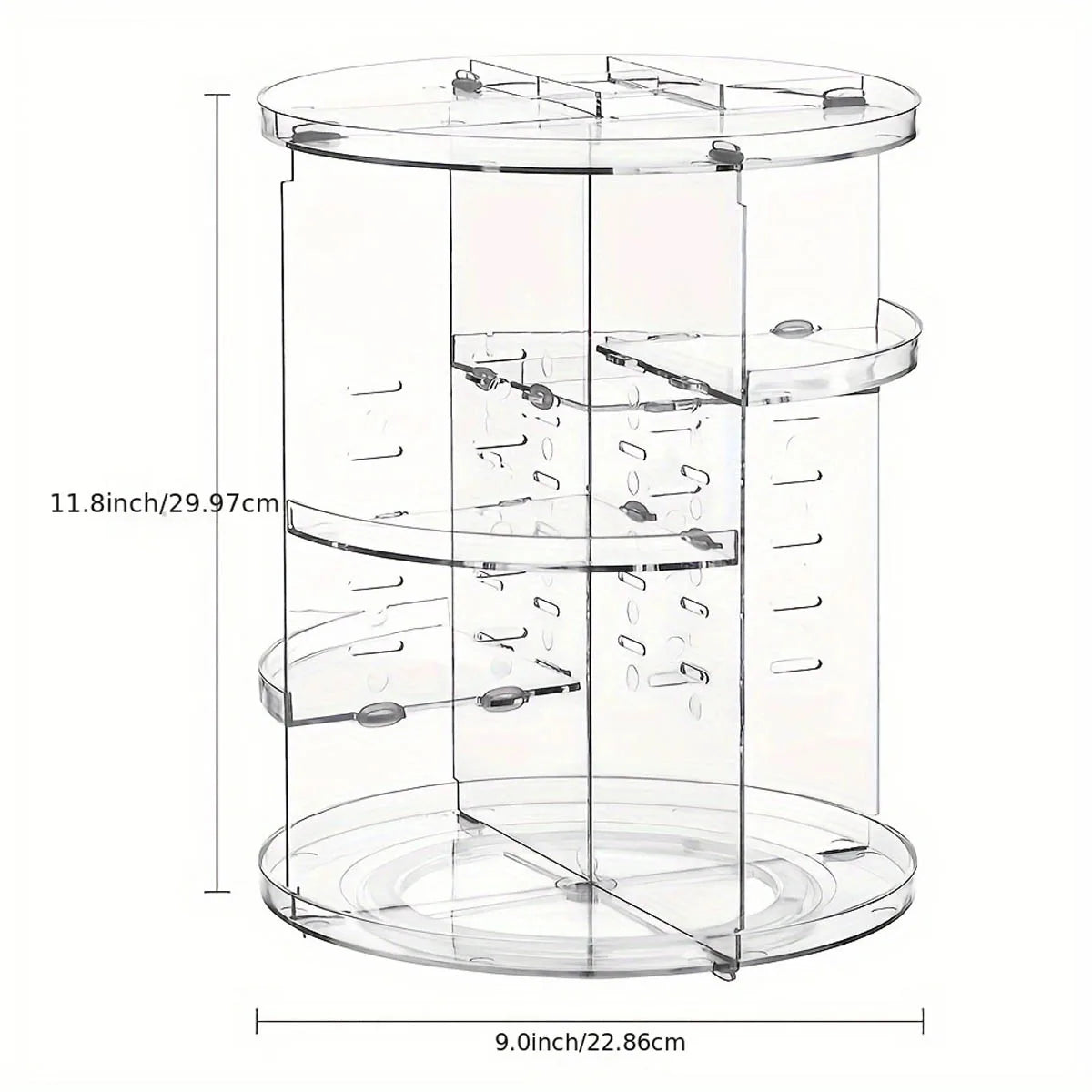 Clear 360° Rotating Makeup Organizer Countertop Spinning Cosmetic Holder Shelf Bathroom Storage Organizer