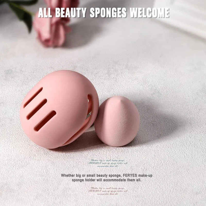 1Pcs Makeup Sponge Holder Eco-Friendly Silicone Multi-hole  Storage Case Travel Protable Cosmetic Puff Holder Box