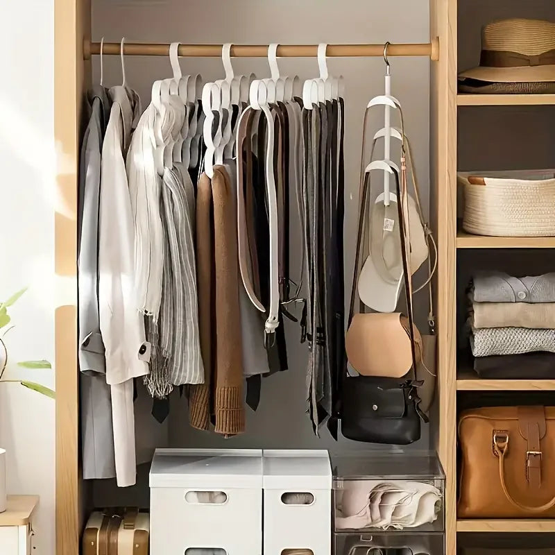 360 Degree Arched Hanger Hook Durable Bag Rack Holder Home Storage Closet Hat Silk Scarf Shawls Purse Handbag Wall Shelf
